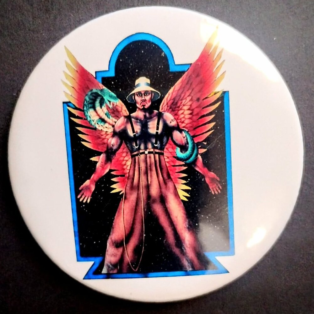 Vintage 1980's Low Master Pin Button. Size 2.25 inches/58mm